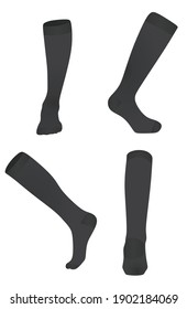 Gray soccer socks. vector illustration