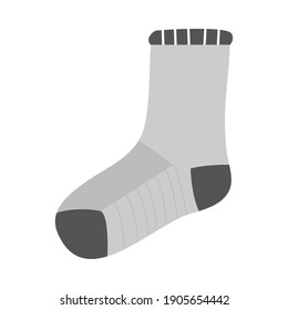 Gray Sock Design, Cloth Fashion Style Wear And Store Theme Vector Illustration