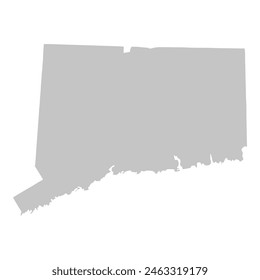Gray solid map of the state of Connecticut