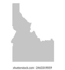 Gray solid map of the state of Idaho