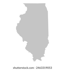 Gray solid map of the state of Illinois