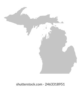 Gray solid map of the state of Michigan