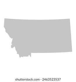 Mapa sólido gris del estado de Montana