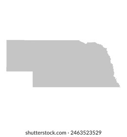 Gray solid map of the state of Nebraska