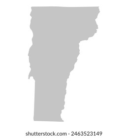 Gray solid map of the state of Vermont