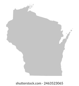 Gray solid map of the state of Wisconsin