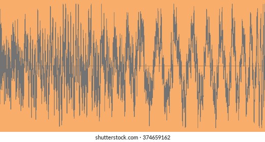 Gray sound wave on a orange background