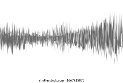 Gray sound waves on a white background