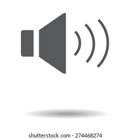 gray Speaker icon. Vector illustration with shadow