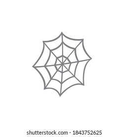 Gray Spider Web flat llustration