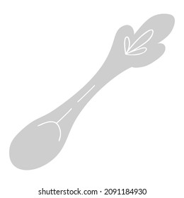 Gray spoon hand drawn doodle illustration