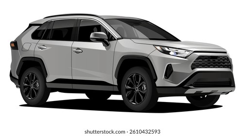 Gray sport car SUV isolated