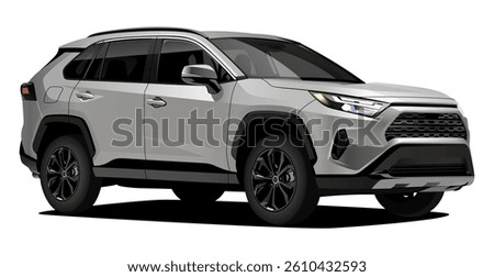 Gray sport car SUV isolated
