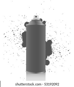 Gray spray tin on white background