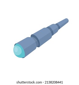 Gray spyglass. Vector cartoon illustration