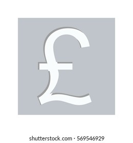 gray square with currency symbol of sterling pound