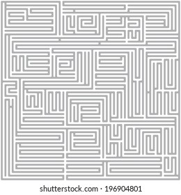 Gray square maze on a white background