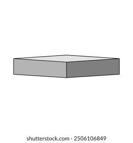 Gray square prism on white background.