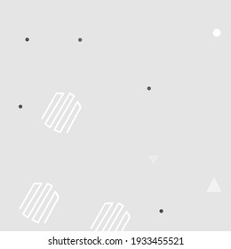 Gray Square Triangle Digital Geometrical Modern Design. Shadows Black Chaos Vector Background. Grey Polygon Oval Modern Art Pattern. Pastel Silver Calm White Modern Style Simple Hipster Art.