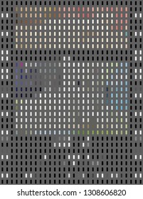 Gray squares mosaic on black background
