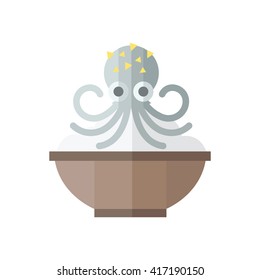 Gray Squid and rice Food 
