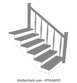 Gray Staircase icon. Ladder 3d side view. Vector illustration on white background.