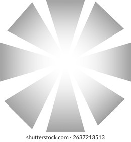Gray star burst. Radiant glow effect. Shining light symbol. Vector illustration.