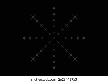 A gray star on a black background. Abstract for backdrop. Fabric pattern.
