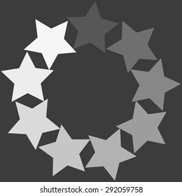 Gray stars background, vector illustration outbox 