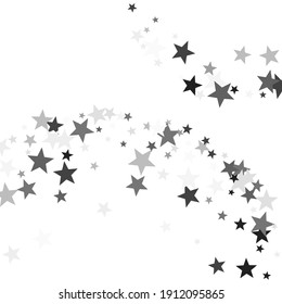 Gray stars confetti christmas holiday vector background. Small dazzle star sparkles magical illustration. Silver platinum abstract party decoration elements.