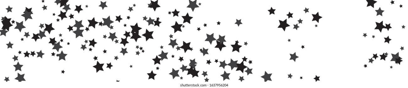 Gray Stars Space. Tiny Pattern Banner. Texture Poster. Confetti Greeting. Starry Space. Summer Sky. Christmas Space. Glitter Isolated. Falling Anniversary.