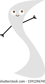 gray steam cartoon character with cute smile object on a white background