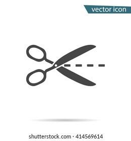 Gray steel Scissors icon isolated on background. Modern simple flat sign. Business, internet concept. Trendy vector symbol for website design, web button, mobile app. Logo illustration.