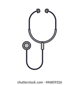 gray stethoscope medical with auriculars