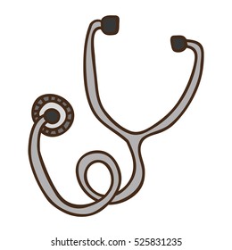 gray stethoscope medical with auriculars