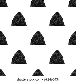 Gray stone mountain. A mountain in which mined minerals.Different mountains single icon in black style vector symbol stock illustration.