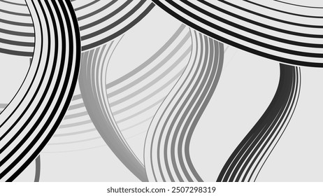 Gray Stripes Fade Out , Dynamic Wavy  Background  