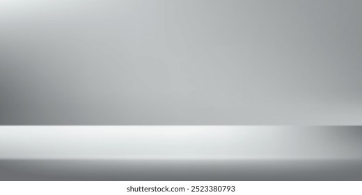 Gray studio background. Space for selling products on the website. Background vector 3d with podium.Vector illustration.