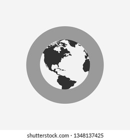 Gray style icons. Earth.