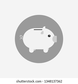 Gray style icons. Piggy bank.