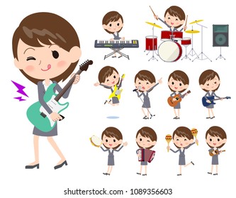 Gray suit business women_pop music