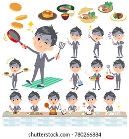 Gray Suit Businessman Bad condition_cooking