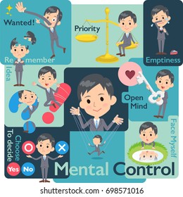 Gray Suit Businessman. Mental & volition