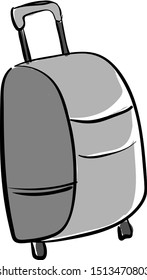 Gray suitcase, illustration, vector on white background.