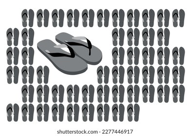 Icono de las zapatillas de verano grises con arreglo regular sobre fondo blanco