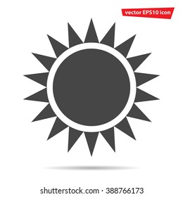 Gray Sun icon isolated on background. Modern flat pictogram, business, marketing, internet concept. Trendy Simple vector symbol for web site design or button to mobile app. Logo illustration
