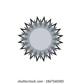 gray sun icon vector isolated on white background