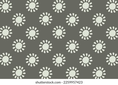 Gray sunflower print pattern vector illustration.