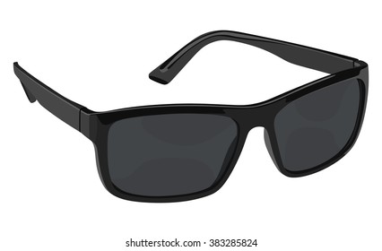 Gray sunglasses side view on a white background