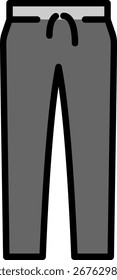 Icono de pantalones de sudadera gris sobre fondo blanco